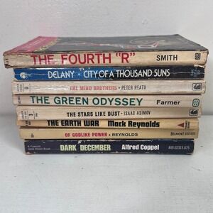8 Vintage Sci-Fi Books 70s 80s Science Fiction Novels Paperback Bundle Sci-fi‎
